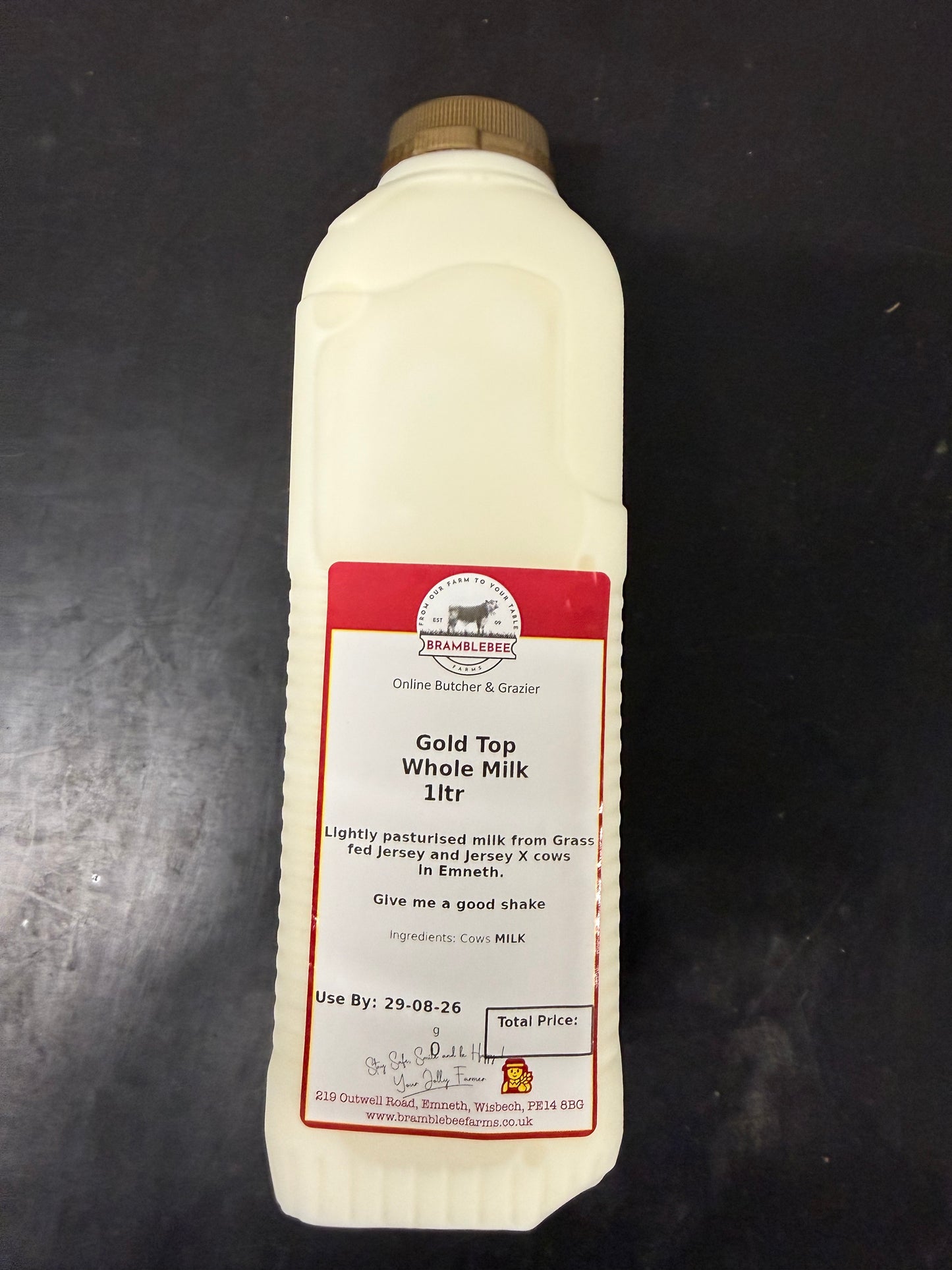 1lt gold top whole milk